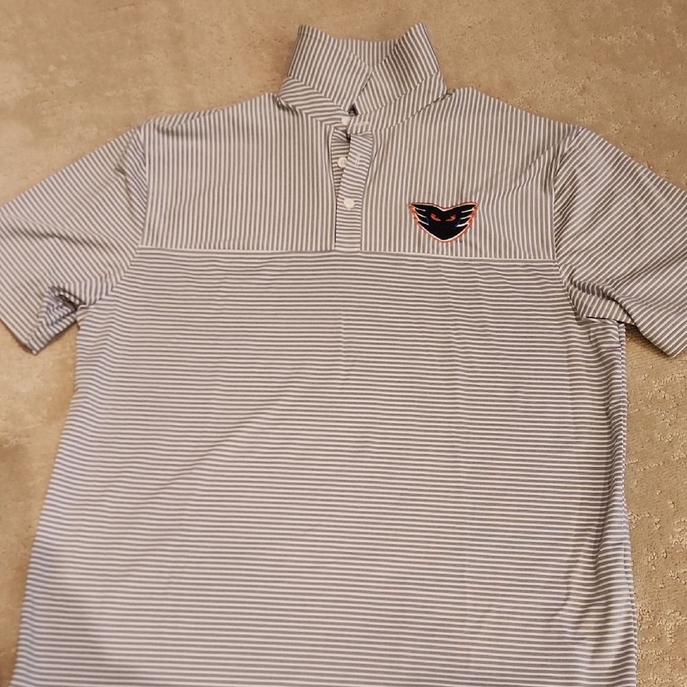 Under Armour Gray Striped Polo Shirt PHIlADELPHIA FLYERS